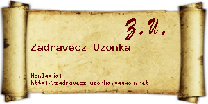 Zadravecz Uzonka névjegykártya